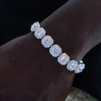 Clustered Tennis Bracelet in White Gold
