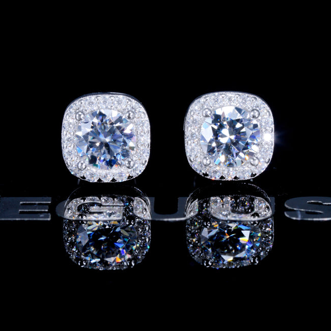 VVS1 Moissanite 7MM Cluster Stud Earrings Main Image