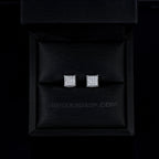 925s & VVS Moissanite 3D Cube Earrings WhiteGold