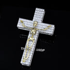 3D Skull Cross Baguette Solid Iced Necklace