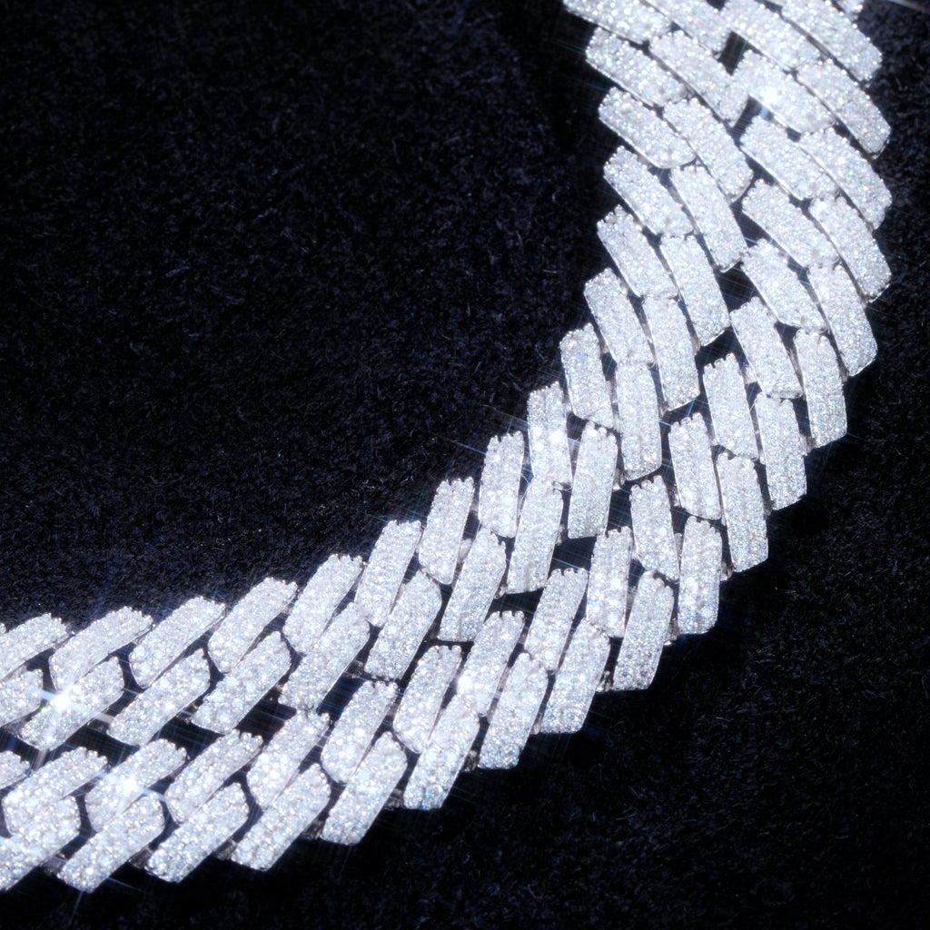 VVS Moissanite 8.5MM Prong Cuban Link Chain