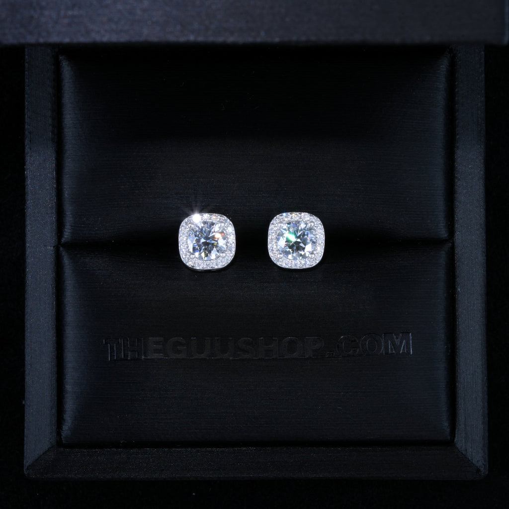 VVS1 Moissanite 7MM Cluster Stud Earrings