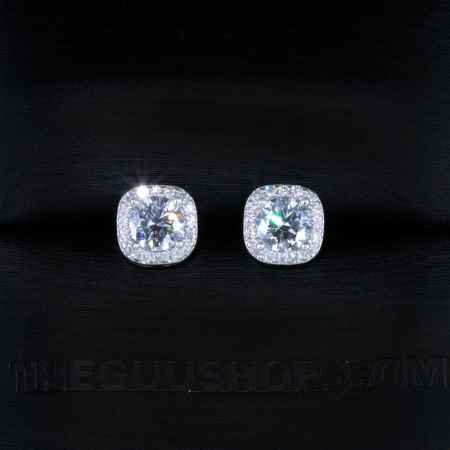 VVS1 Moissanite 7MM Cluster Stud Earrings Hover Image