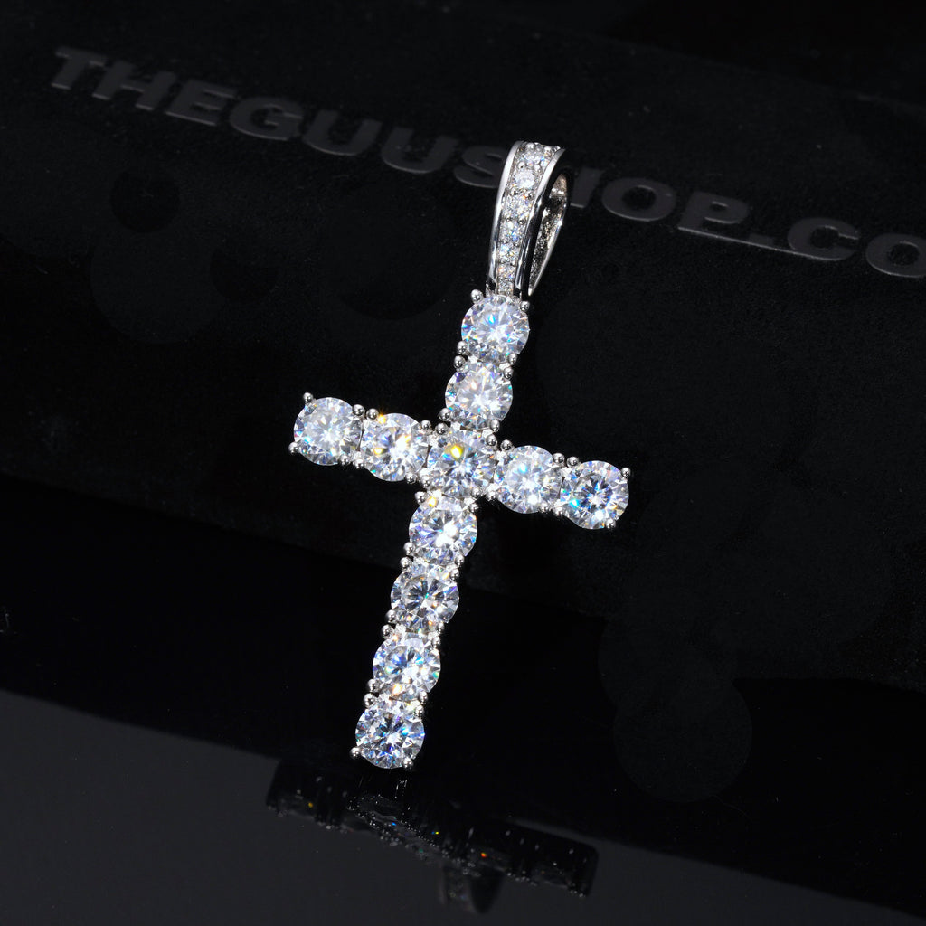 4.51 Carat VVS Moissanite Cross In White Gold