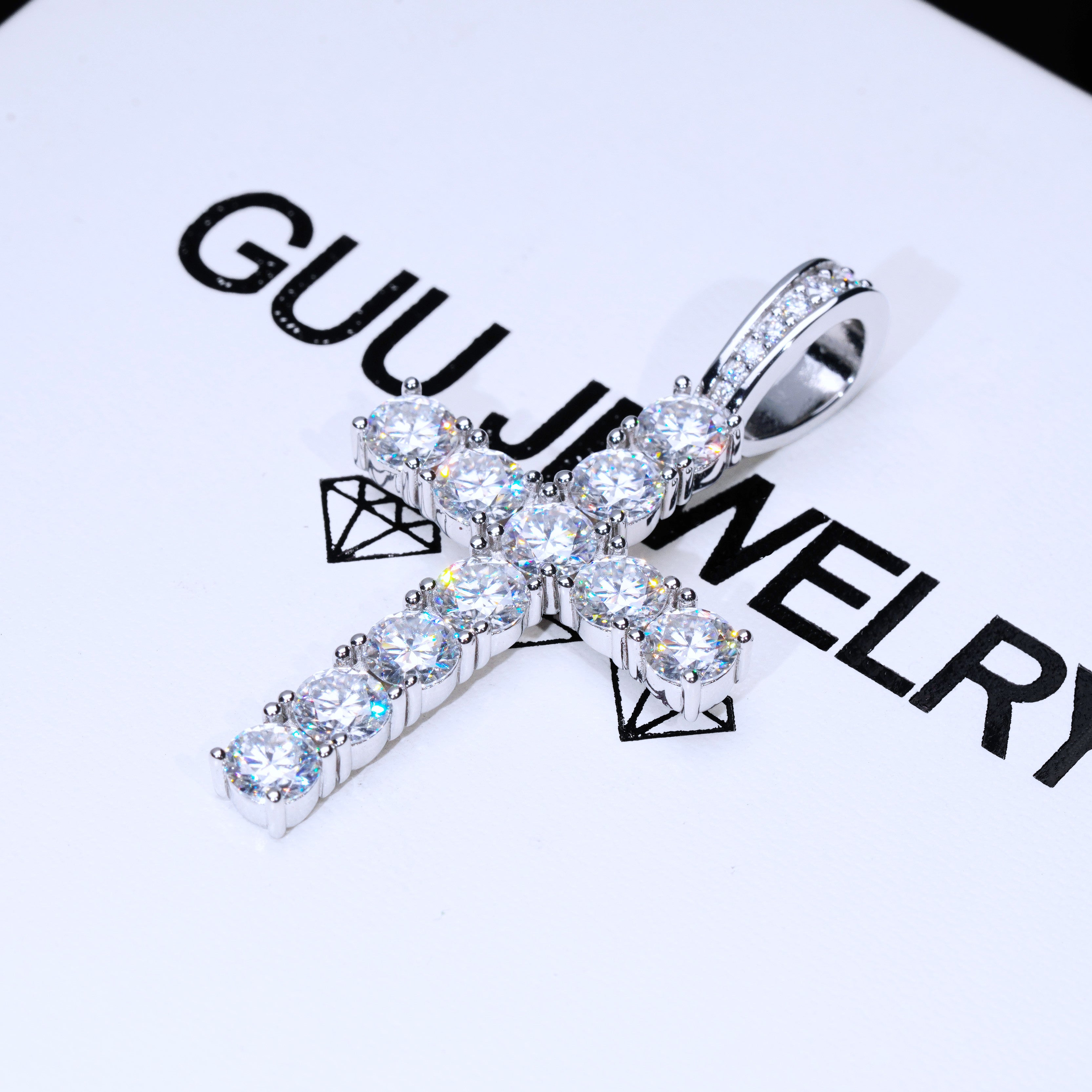 4.51 Carat VVS Moissanite Cross In White Gold