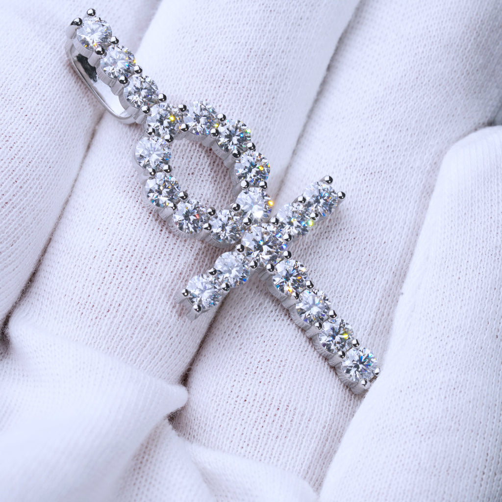 4.81 Carat VVS Moissanite Ankh Necklace