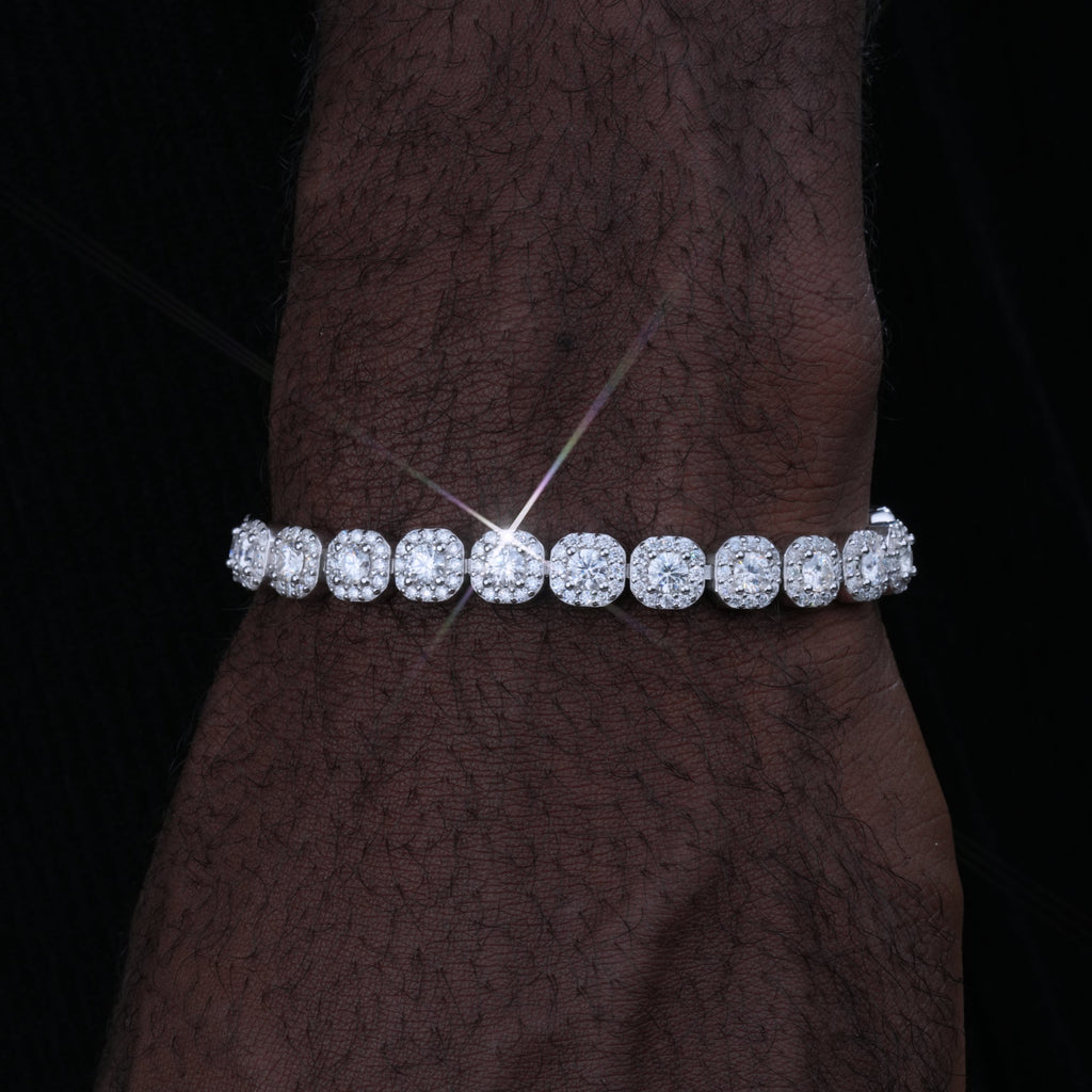 VVS Moissanite 8MM Clustered Tennis Bracelet