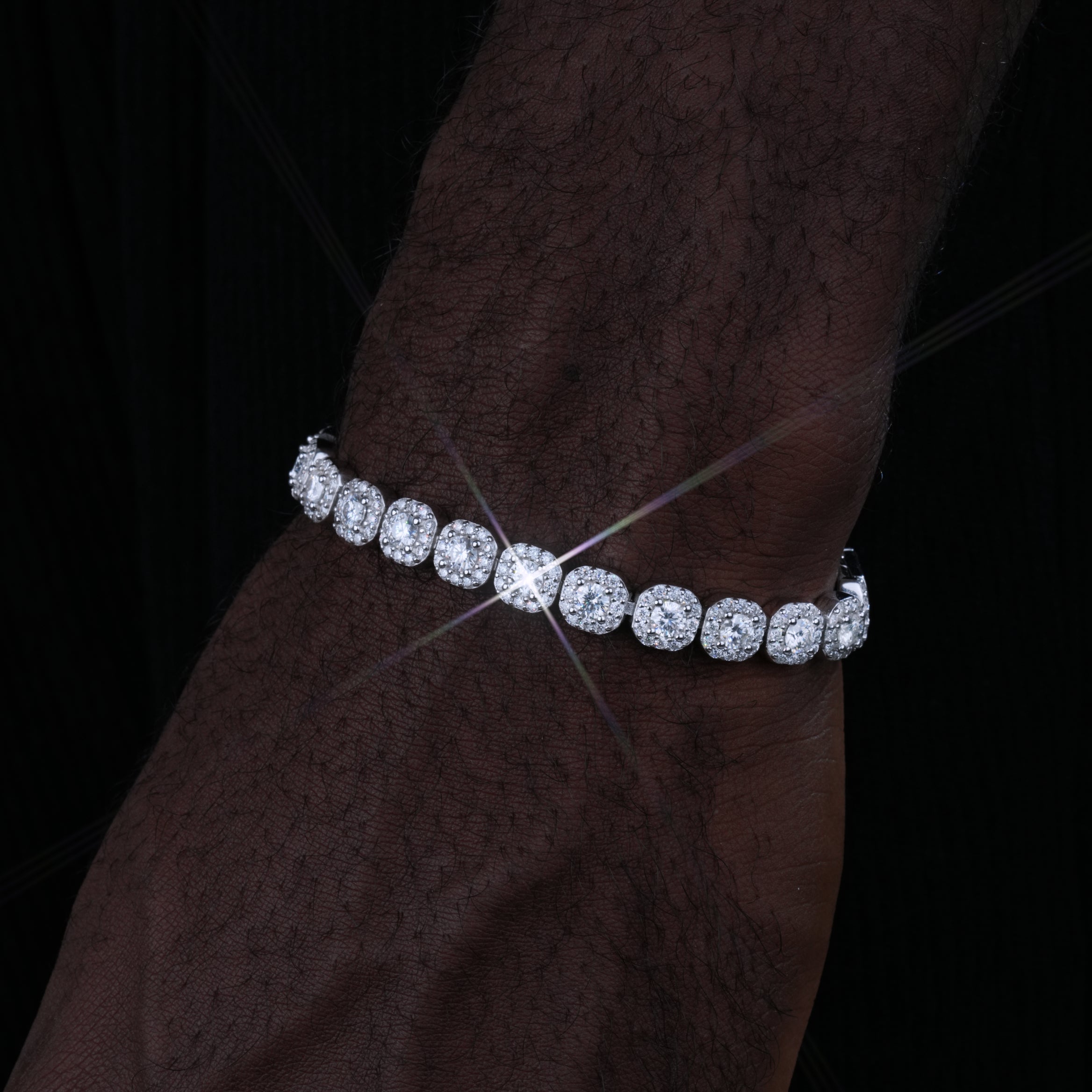VVS Moissanite 8MM Clustered Tennis Bracelet
