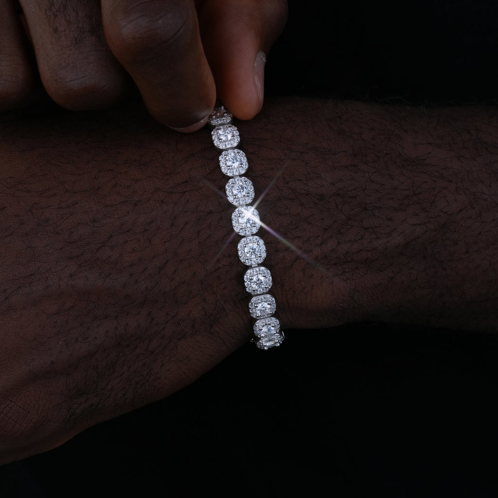 VVS Moissanite 8MM Clustered Tennis Bracelet