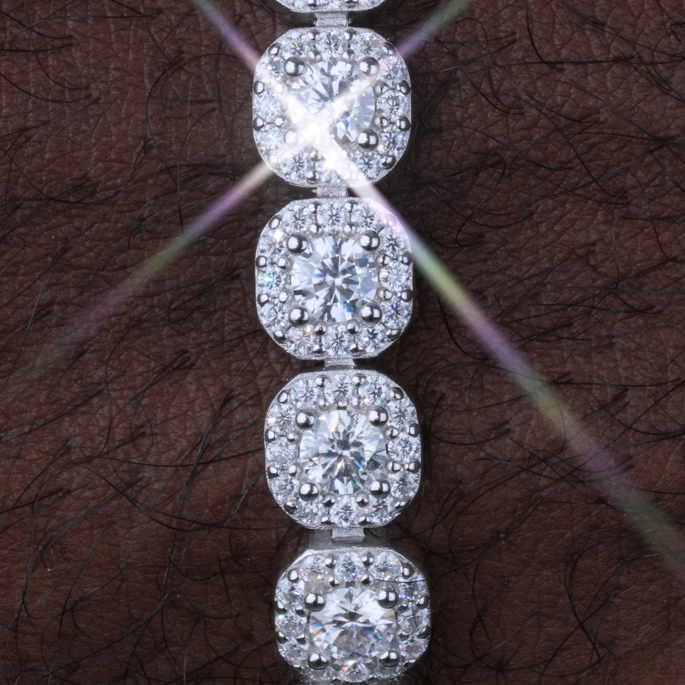 VVS Moissanite 8MM Clustered Tennis Bracelet