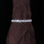 925S & VVS Moissanite 8.5MM Prong Cuban Bracelet