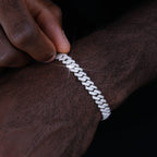925S & VVS Moissanite 8.5MM Prong Cuban Bracelet