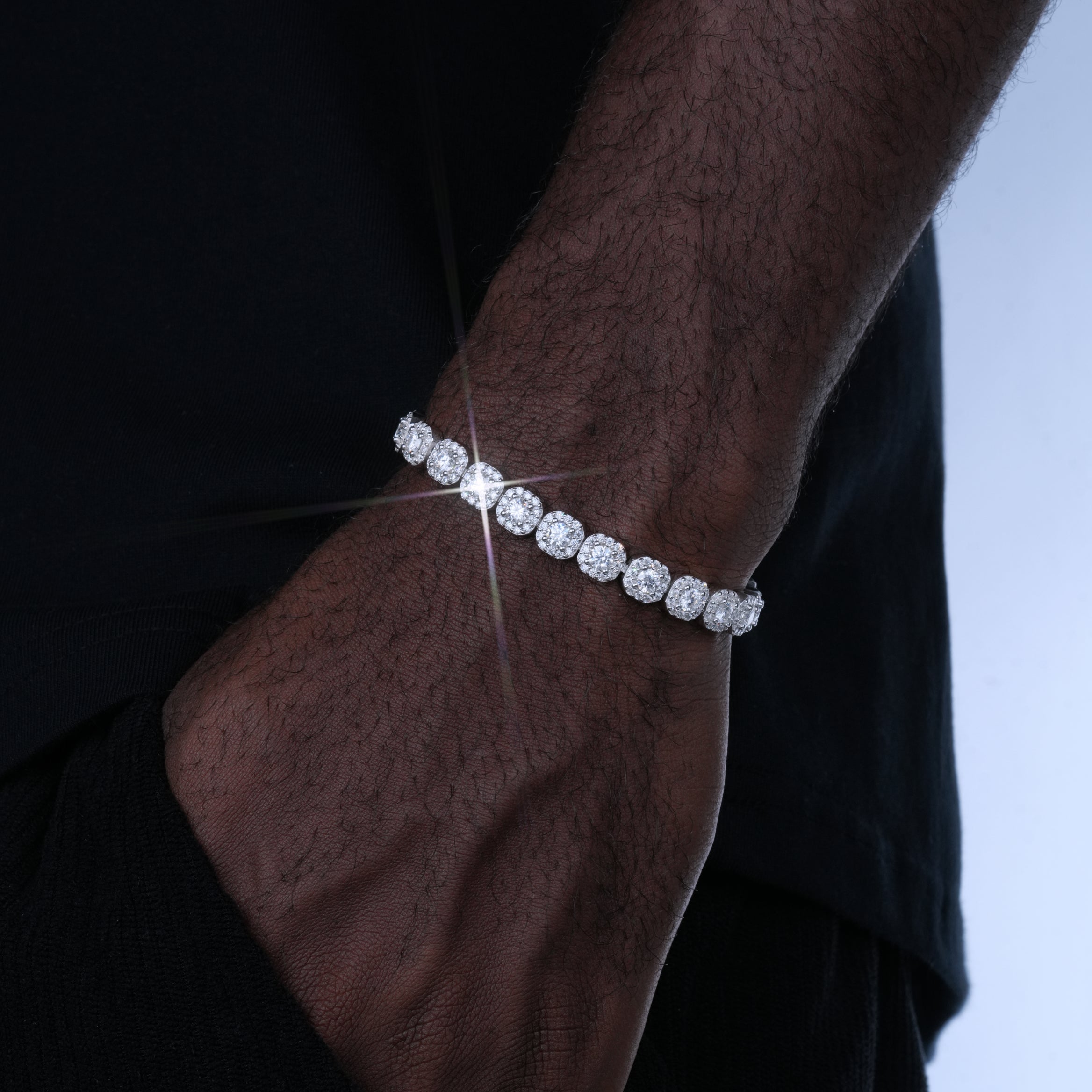 VVS Moissanite 8MM Clustered Tennis Bracelet