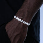 925S & VVS Moissanite 8.5MM Prong Cuban Bracelet