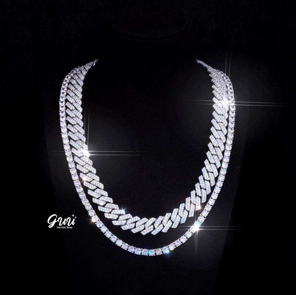 Bundle 14MM Prong Cuban + 5MM Tennis In WhiteGold
