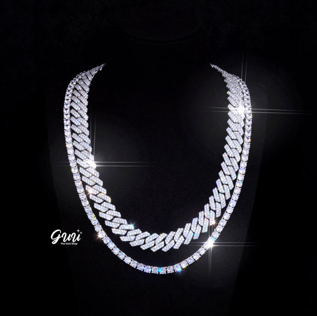 Bundle 14MM Prong Cuban + 5MM Tennis In WhiteGold Hover Image