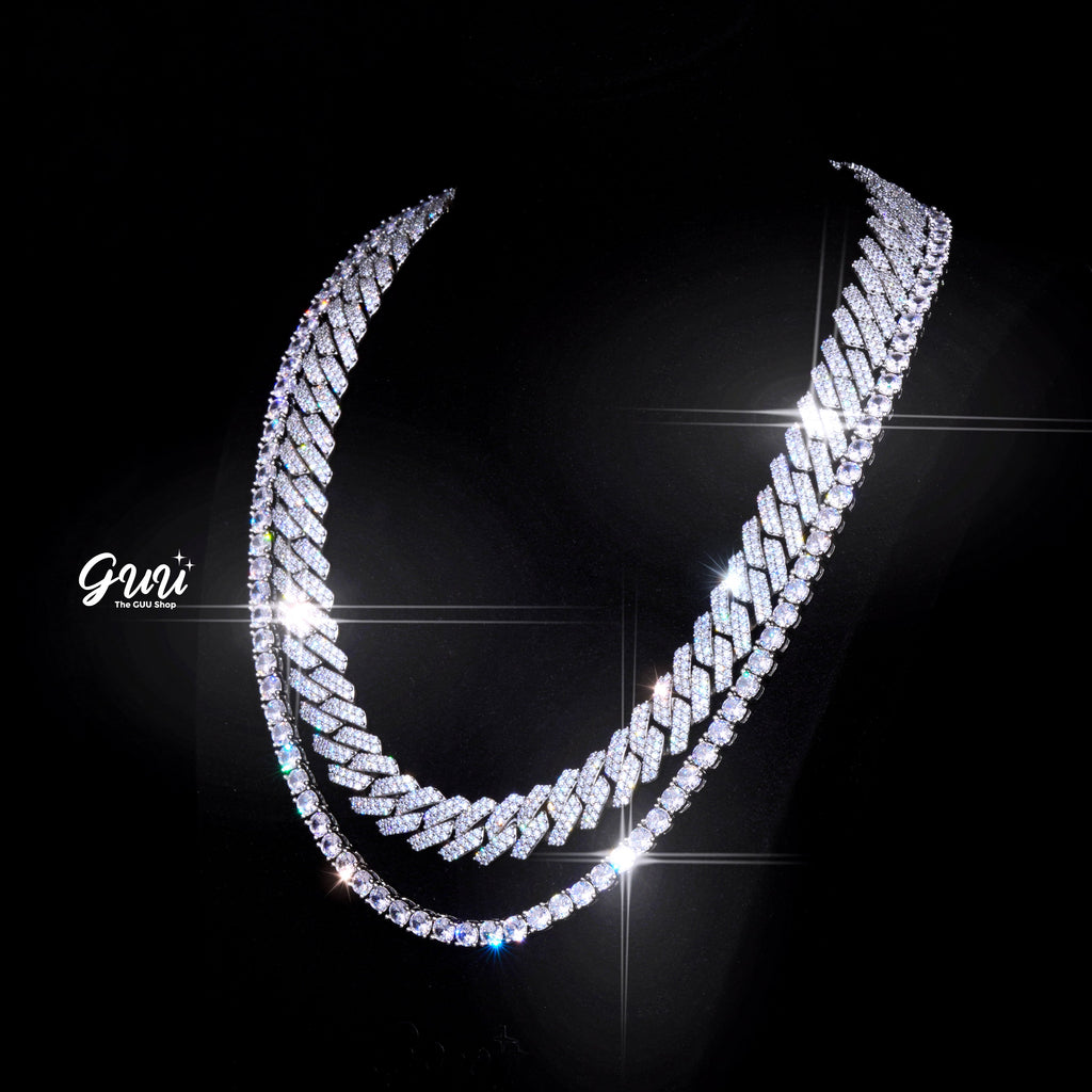 Bundle 14MM Prong Cuban + 5MM Tennis In WhiteGold