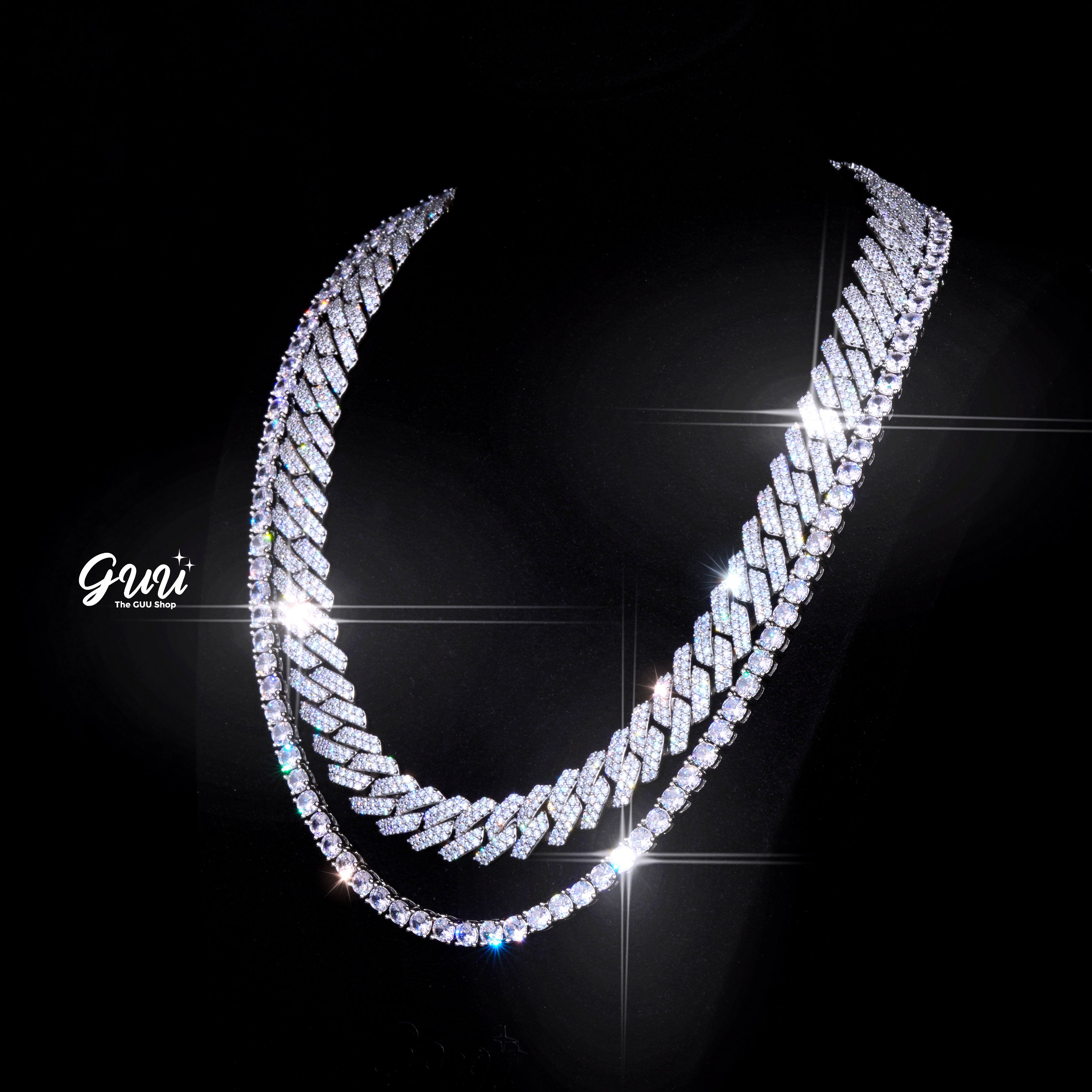 Bundle 14MM Prong Cuban + 5MM Tennis In WhiteGold