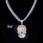 Star Eyes Skull Solid Iced Necklace