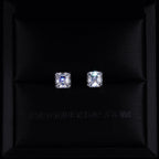 VVS Moissanite Asscher Cut Stud Earrings In White Gold