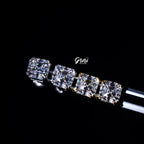VVS Moissanite Asscher Cut Stud Earrings In 18K Gold