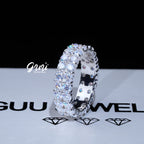 925S & VVS Moissanite 2-Row Eternity Ring