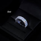 925S & VVS Moissanite 2-Row Eternity Ring