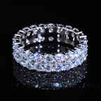 925S & VVS Moissanite 2-Row Eternity Ring