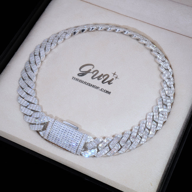 20mm Full Baguette Prong Cuban Chain Main Image