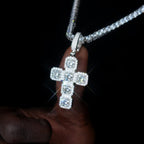 8.0 Carat VVS Moissanite Gemstone Cross Necklace In White Gold