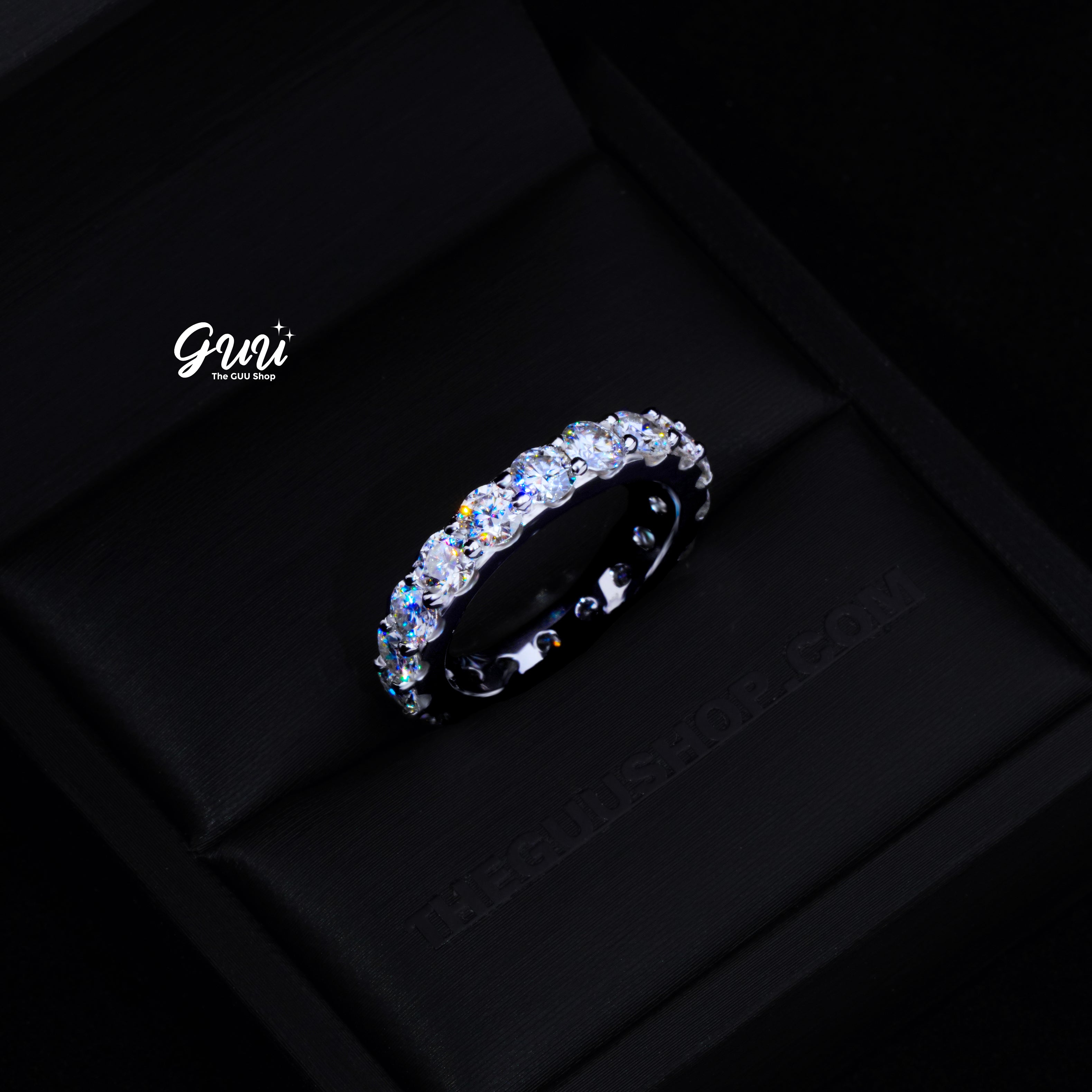 6.00 CARAT VVS Moissanite Single-Row Eternity Ring