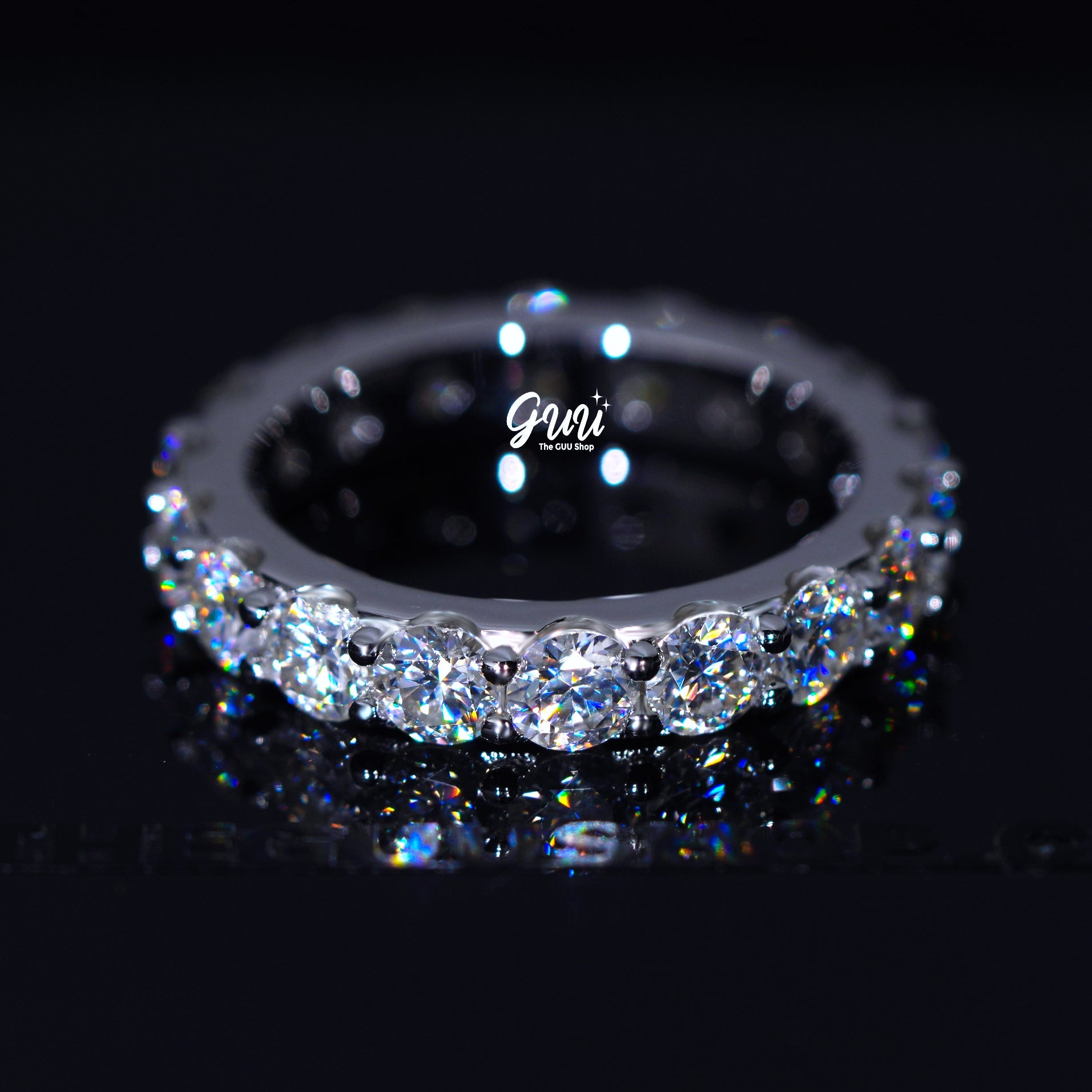 6.00 CARAT VVS Moissanite Single-Row Eternity Ring