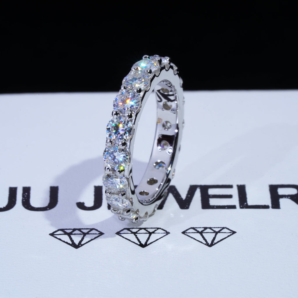 6.00 CARAT VVS Moissanite Single-Row Eternity Ring