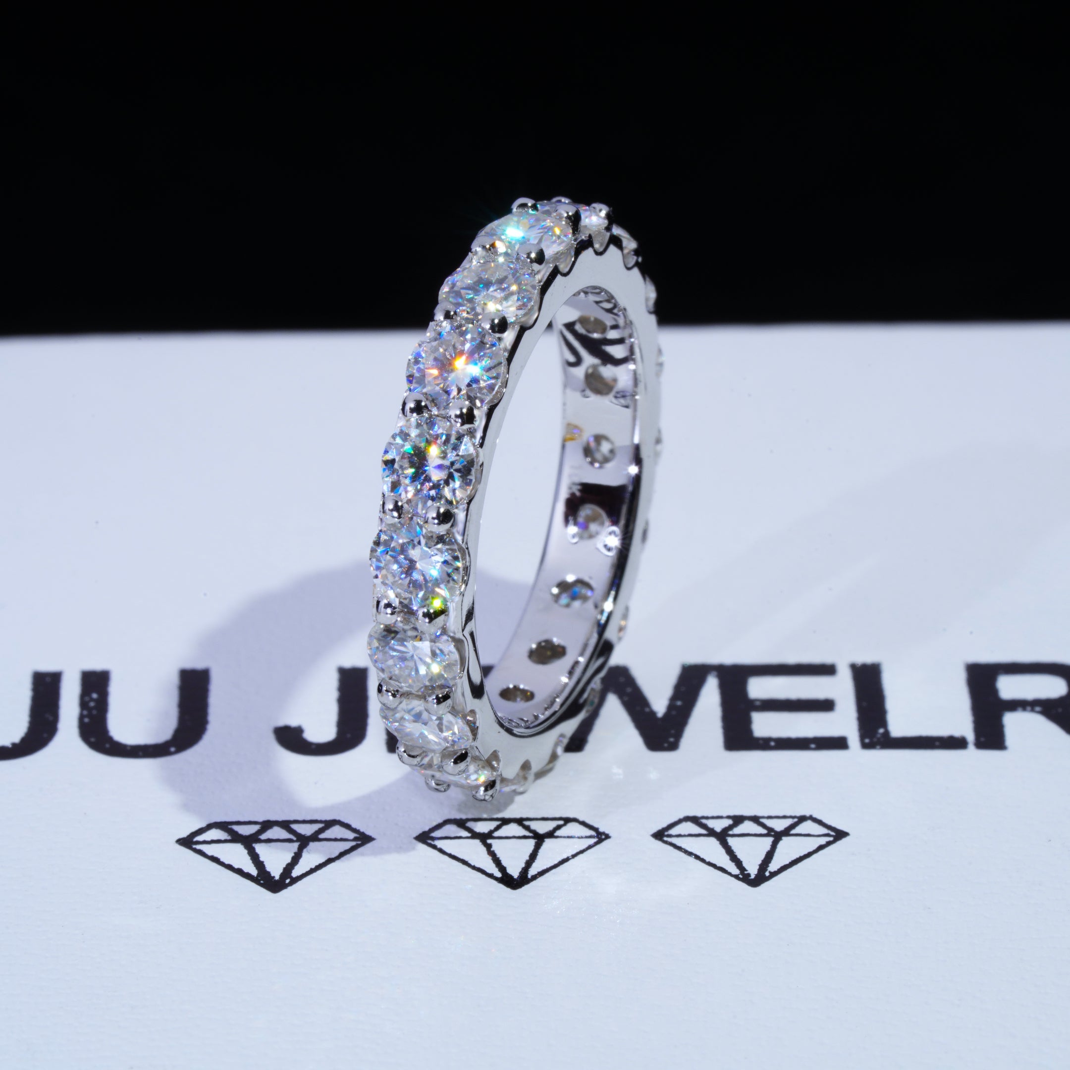 6.00 CARAT VVS Moissanite Single-Row Eternity Ring