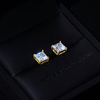 2.40 Carat VVS Moissanite Princess Cut Stud Earrings