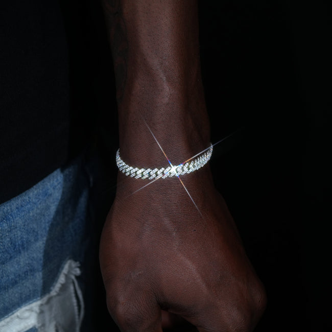 925S & VVS Moissanite 6.5MM Prong Cuban Bracelet Main Image