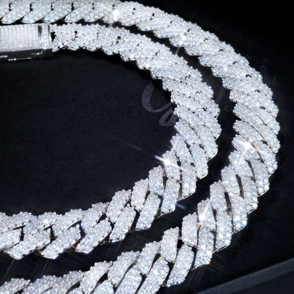 VVS Moissanite 20MM Prong Cuban Link Chain