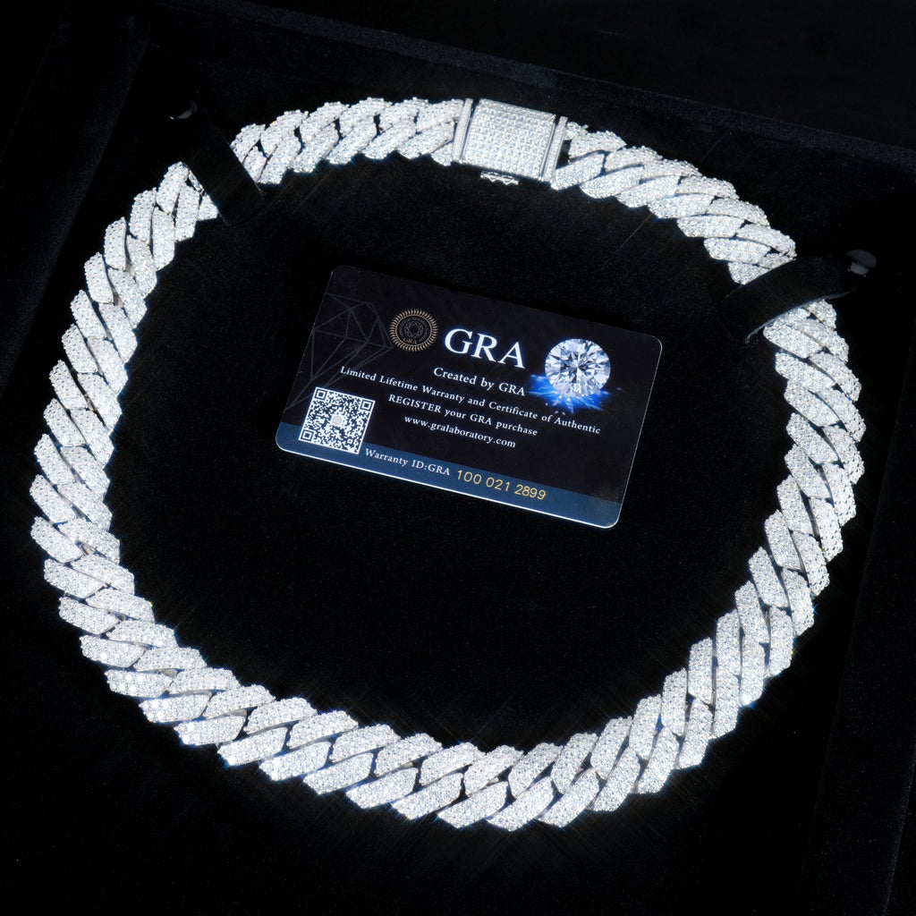VVS Moissanite 20MM Prong Cuban Link Chain
