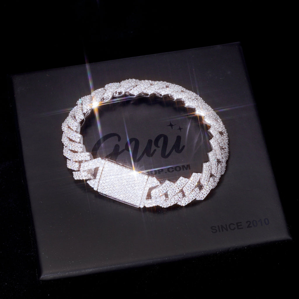 VVS Moissanite 12MM Prong Cuban Bracelet