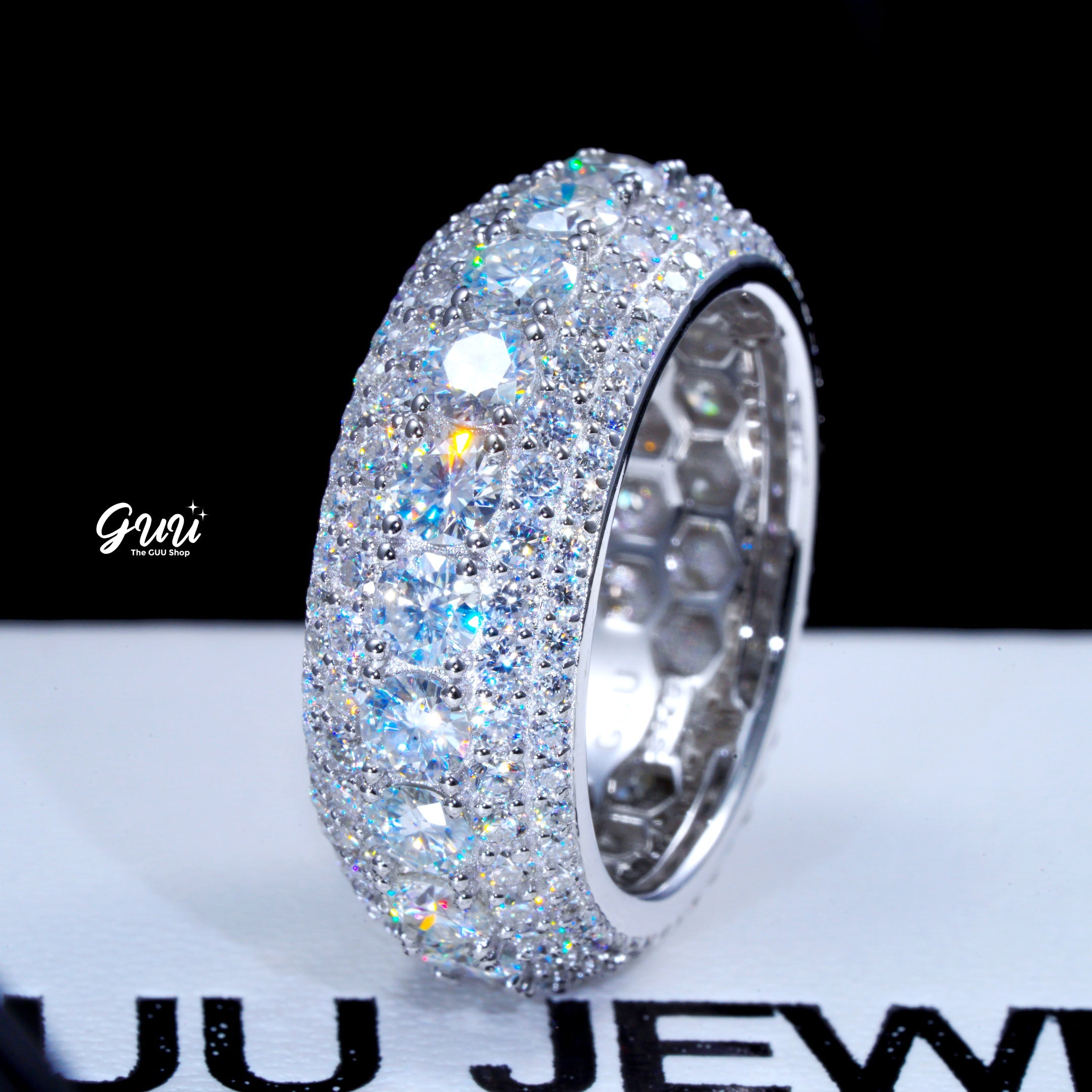925S & VVS Moissanite Layered Diamond Ring White Gold