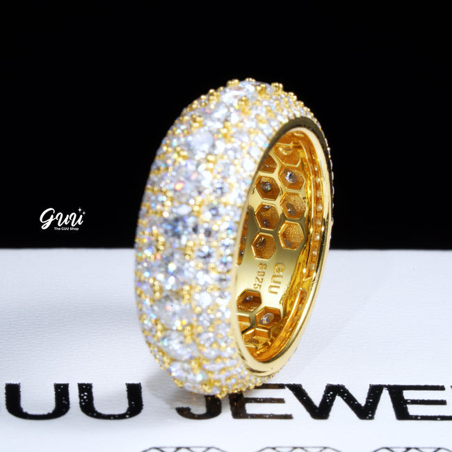 925S & VVS Moissanite Layered Diamond Ring 18K Gold Main Image