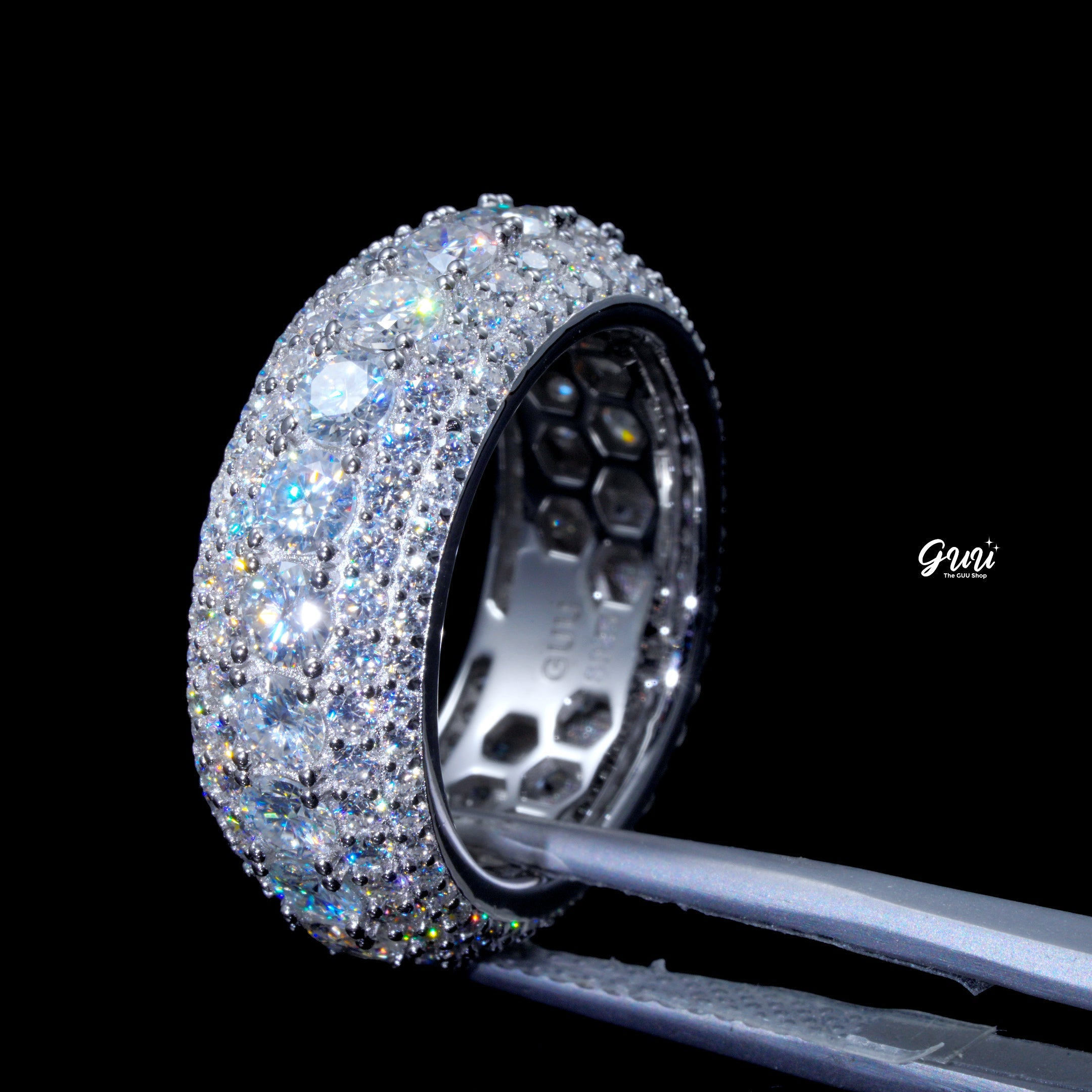 925S & VVS Moissanite Layered Diamond Ring White Gold