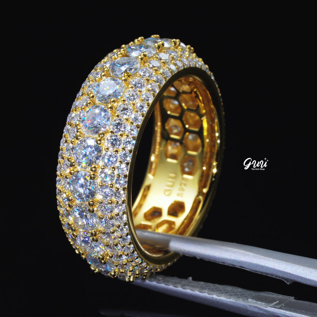 925S & VVS Moissanite Layered Diamond Ring 18K Gold