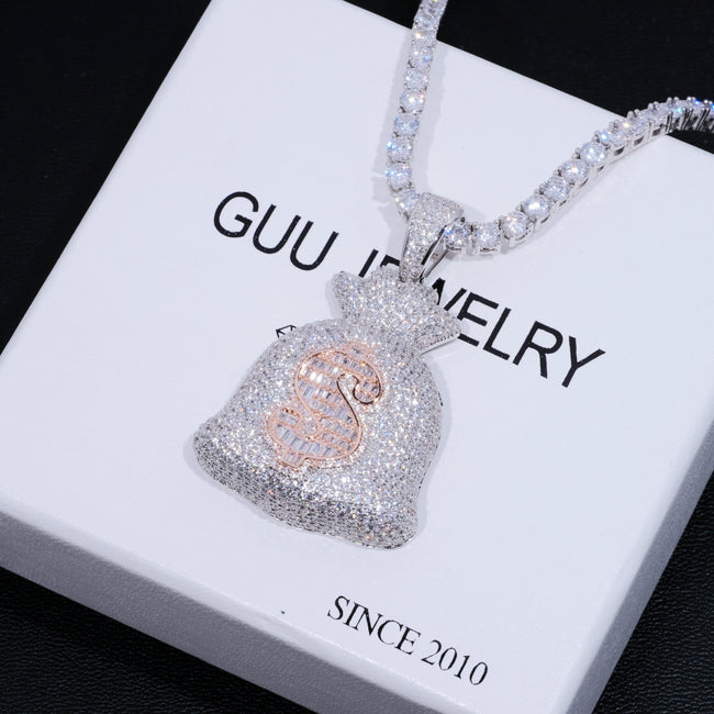 Iced Money Bag Necklace Hover Image