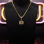 18k Gold-Plated 21mm AAA CZ Angel Pendant # Punk Rapper Chain