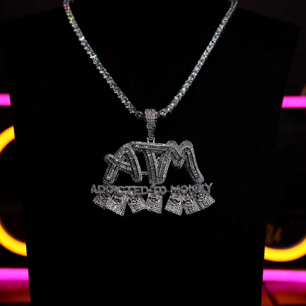 New 18K Gold-Plated ATM Iced Pendant
