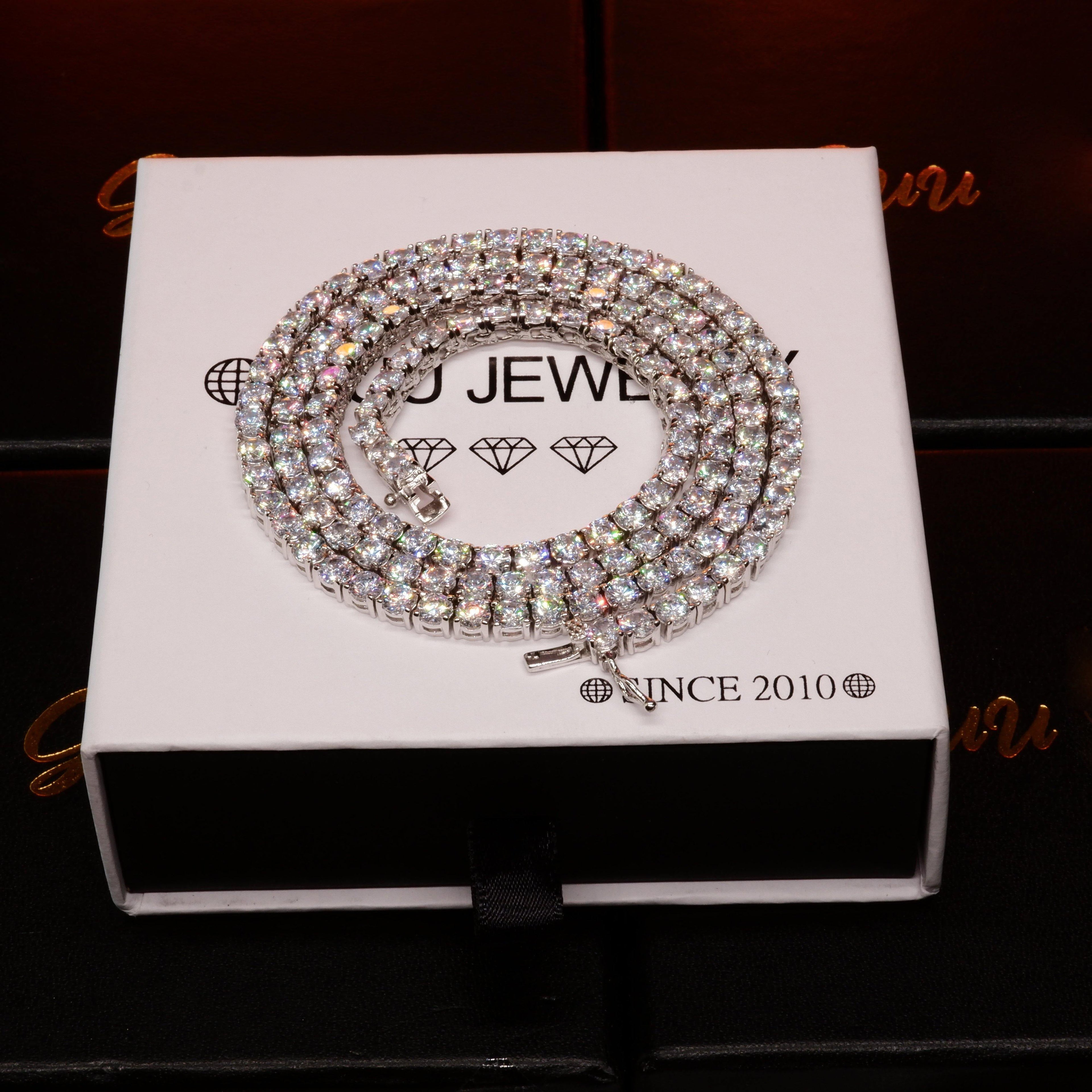 3mm 18K Gold-Plated Iced BlingBling Tennis Chain