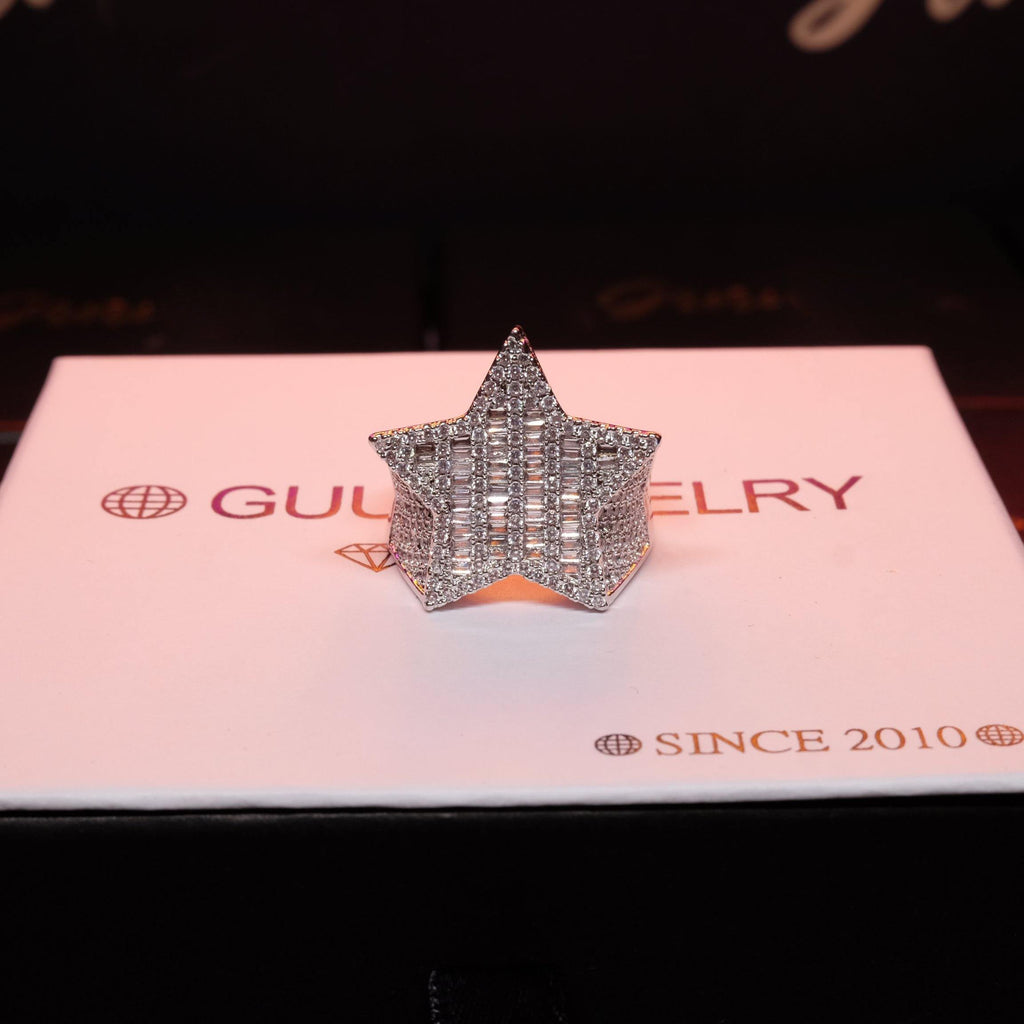 18K Gold-Plated Micro-inlay AAA CZ Pentagram Ring