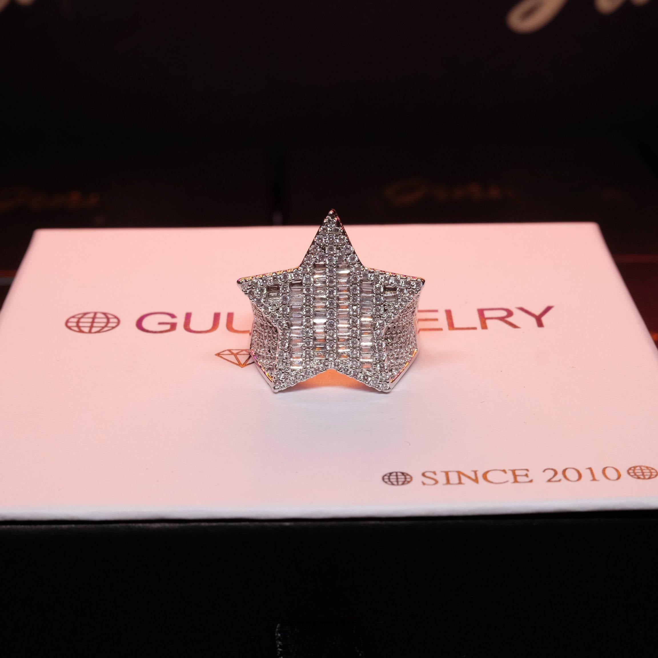 18K Gold-Plated Micro-inlay AAA CZ Pentagram Ring