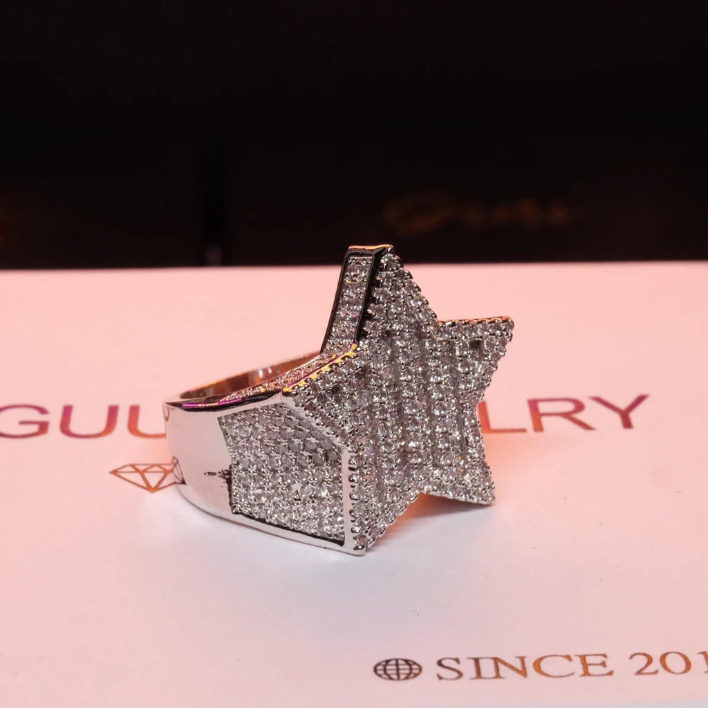 18K Gold-Plated Micro-inlay AAA CZ Pentagram Ring